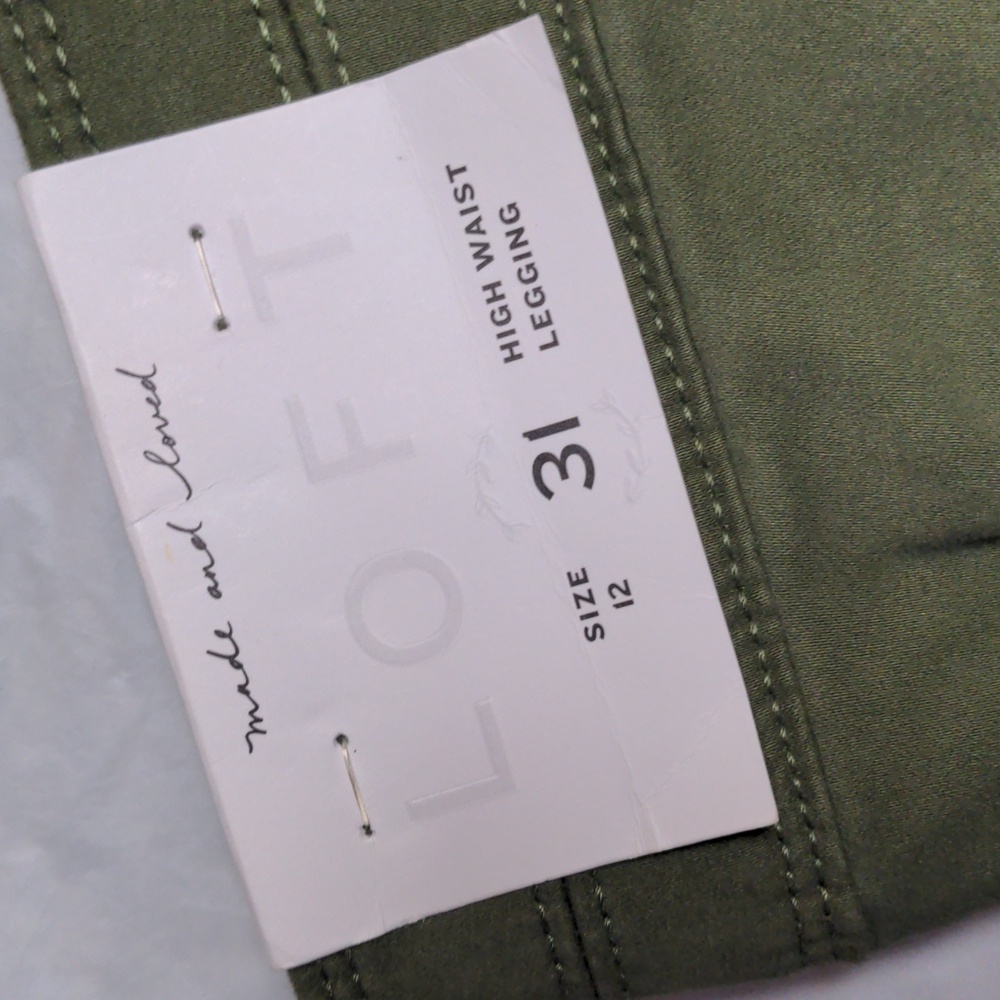 Loft High Waist Leggings Army Green NWT Size 12/31 - Picture 6 of 7